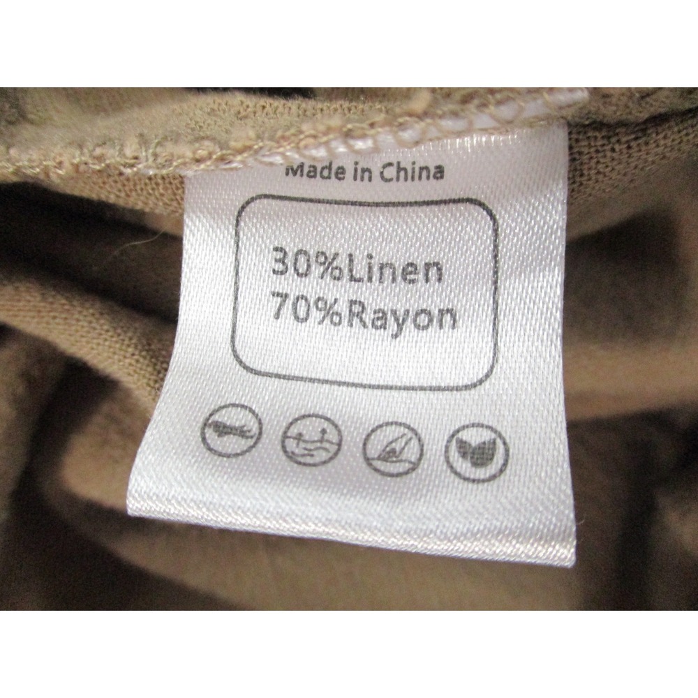 Lagenlook Harem Pants Tan Khaki Elastic Waist Wide Leg Cropped Boho Trousers XL - Picture 10 of 12